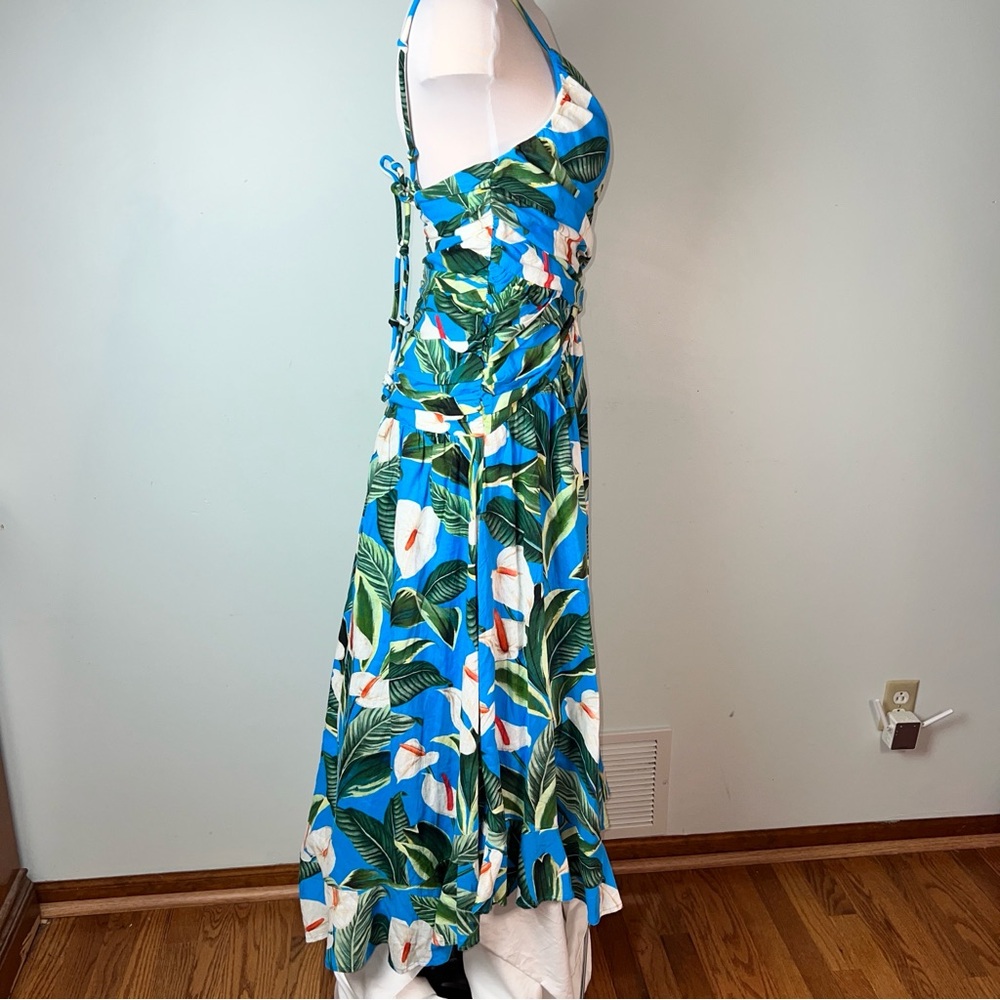 Farm Rio Blue Anthurium Garden Maxi Dress | Size Small - Picture 8 of 14